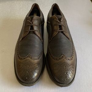 John Varvatos Men’s Brown Wing Tip Derby Shoes Size 9.5 M. Made in Brazil